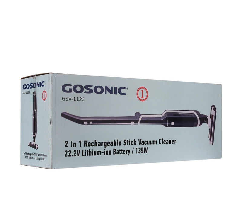 جارو شارژی گوسونیک مدل GSV-1123 دو منظوره با باتری ۲۰ دقیقه ای
